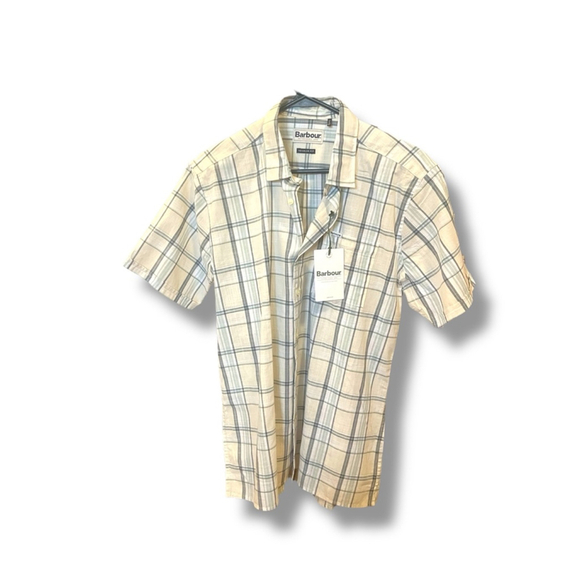 Barbour Short Sleeve Yellow Shirt Plaid Shirt Sz Small Cotton - Picture 2 of 8